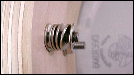 Washers on lower lagscrew