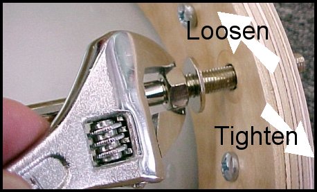 Tighten nut inside on Coordinator Rod